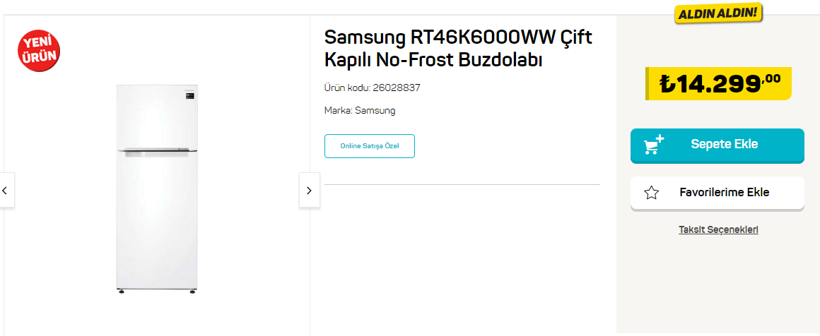 A101.com.tr’de Satışa Çıkan Samsung RT46K6000WW No Frost Buzdolabı Ön İncelemesi