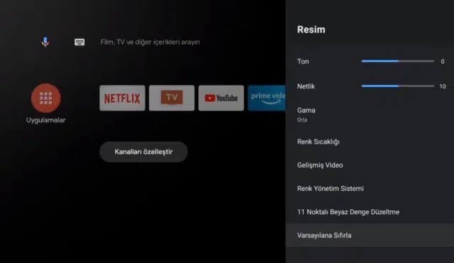 Vestel android ekran ayarları
